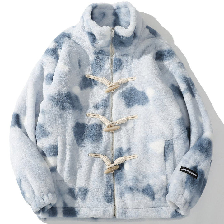 TALISHKO - Tie Dye Sherpa Winter Coat - streetwear fashion, outfit ideas - talishko.com