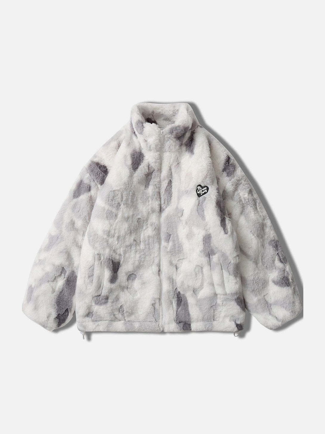 TALISHKO - Tie-dye Heart Sherpa Coat - streetwear fashion, outfit ideas - talishko.com