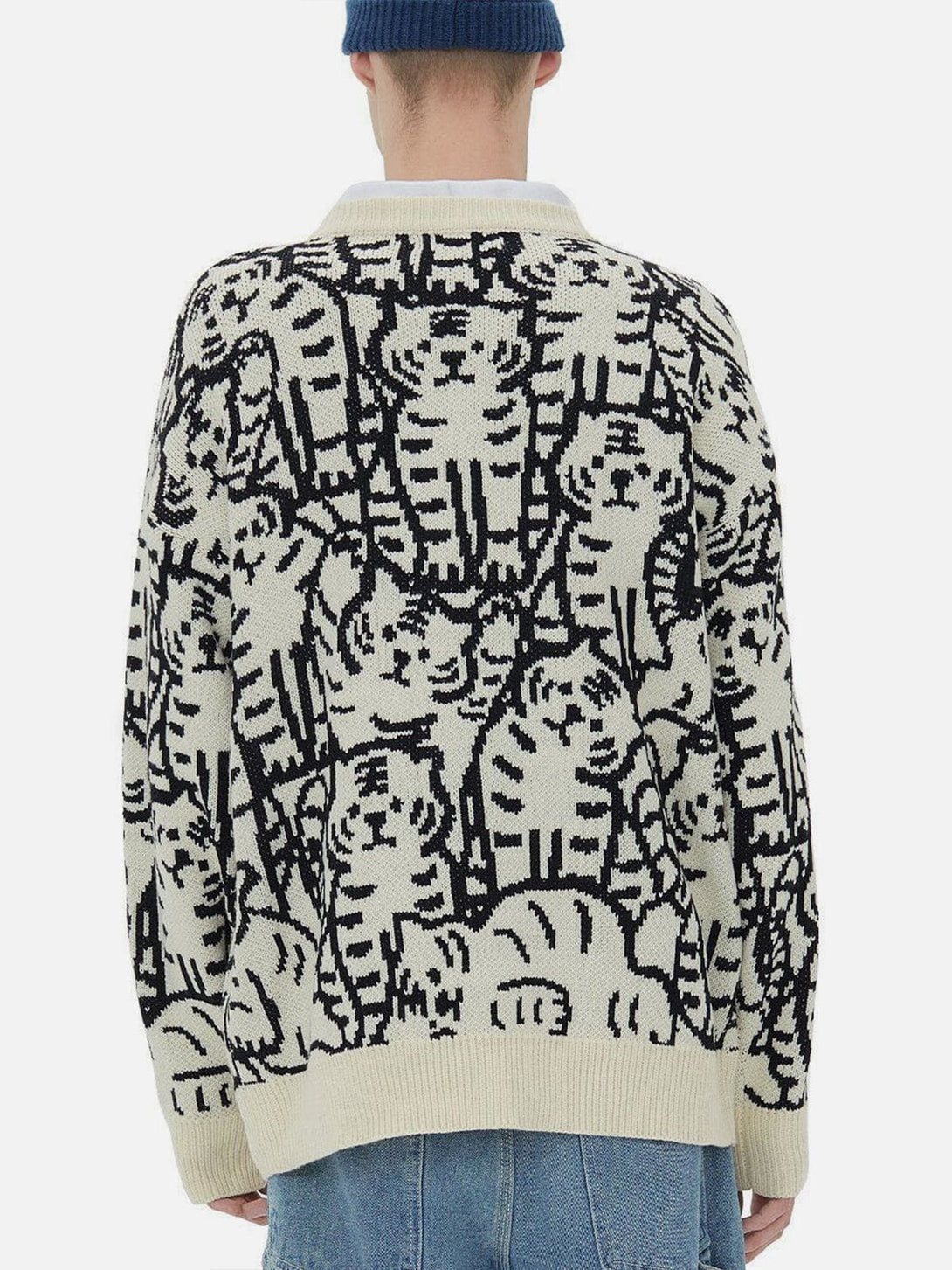 TALISHKO - Tiger Pattern Knit Sweater - streetwear fashion, outfit ideas - talishko.com