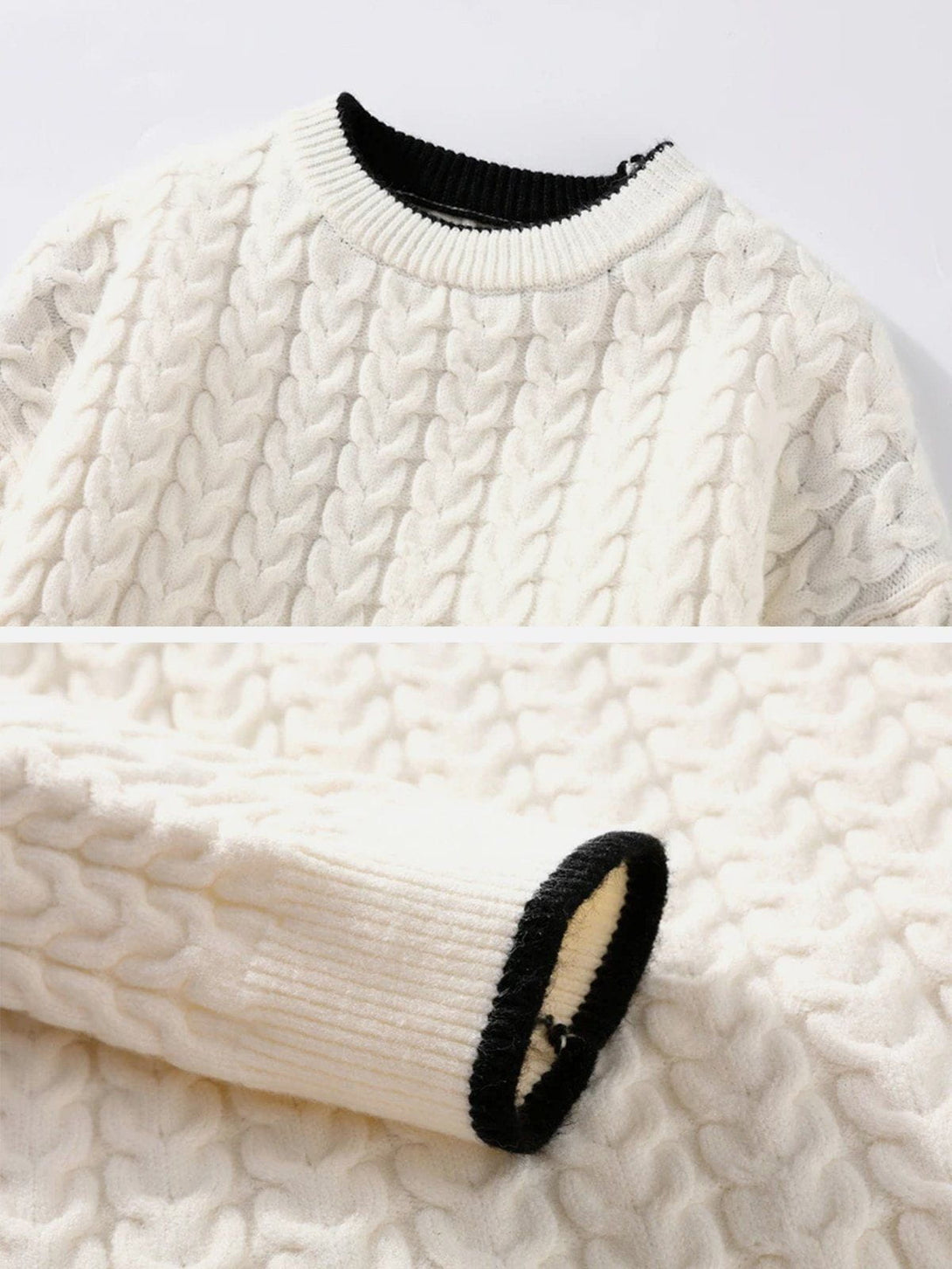 TALISHKO - Twist Patchwork Knit Sweater - streetwear fashion, outfit ideas - talishko.com