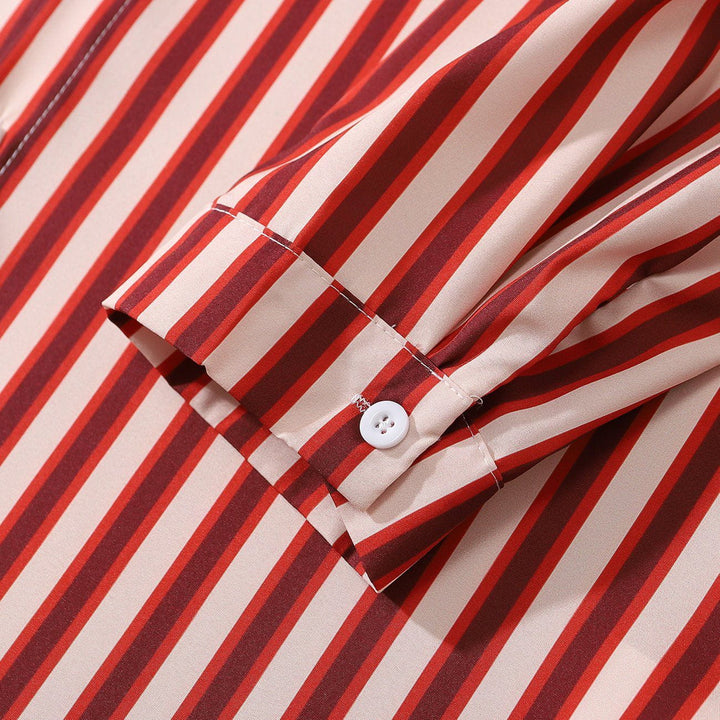 TALISHKO - Vertical Stripes Color Block Long-sleeved Shirt - streetwear fashion, outfit ideas - talishko.com