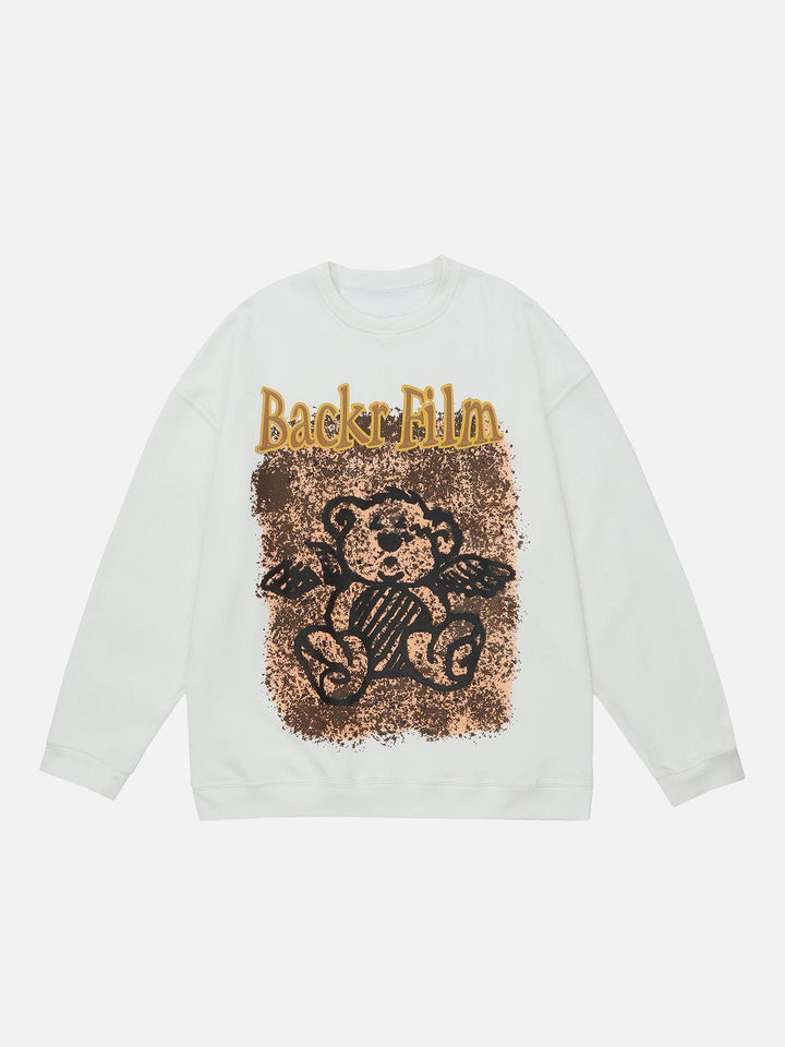 TALISHKO - Vintage Bear Print Sweatshirt - streetwear fashion, outfit ideas - talishko.com