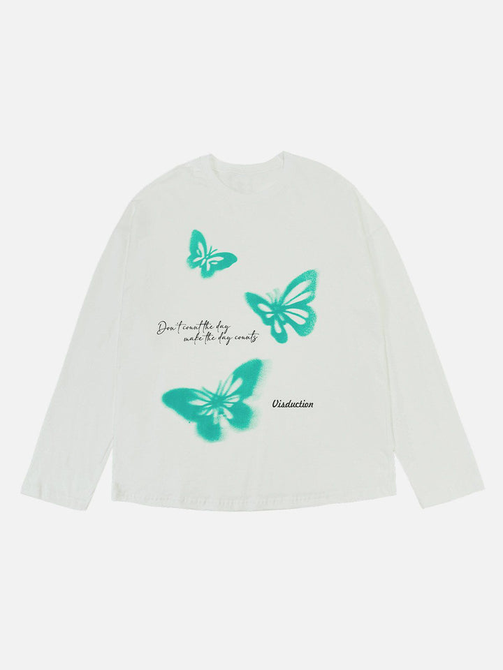 TALISHKO™ - Vintage Butterfly Print Sweatshirt streetwear fashion - talishko.com