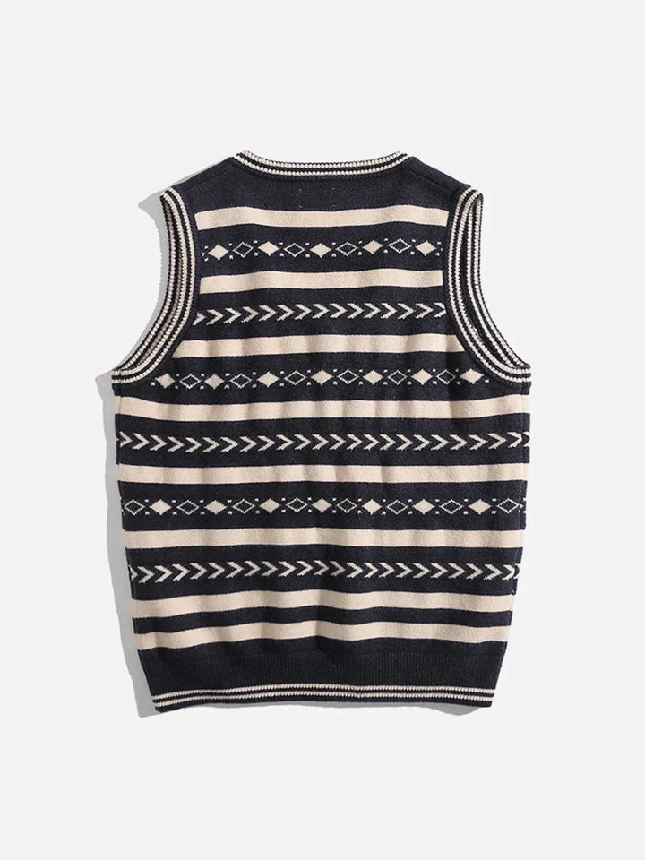 TALISHKO - Vintage Clashing Embroidery Sweater Vest - streetwear fashion, outfit ideas - talishko.com