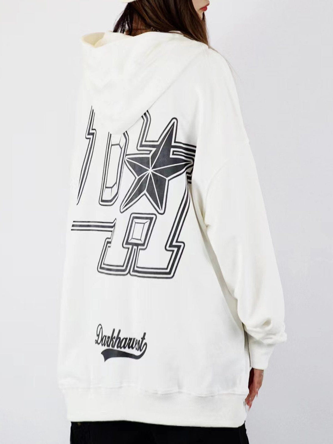 TALISHKO - Vintage "DH" Print Hoodie - streetwear fashion, outfit ideas - talishko.com