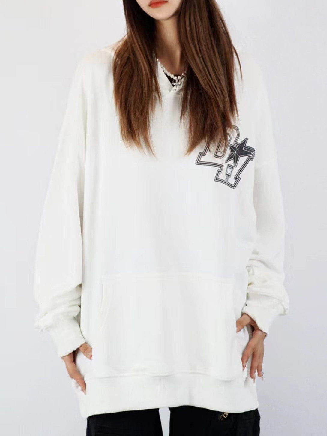 TALISHKO - Vintage "DH" Print Hoodie - streetwear fashion, outfit ideas - talishko.com