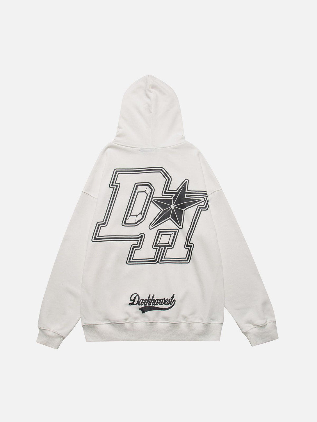 TALISHKO - Vintage "DH" Print Hoodie - streetwear fashion, outfit ideas - talishko.com