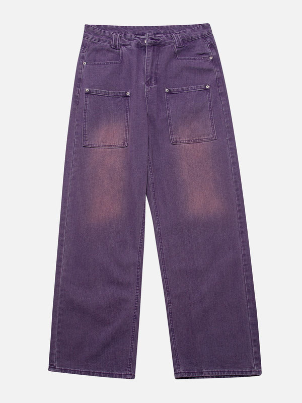 TALISHKO™ - Vintage Distressed Large Pocket Jeans streetwear fashion - talishko.com
