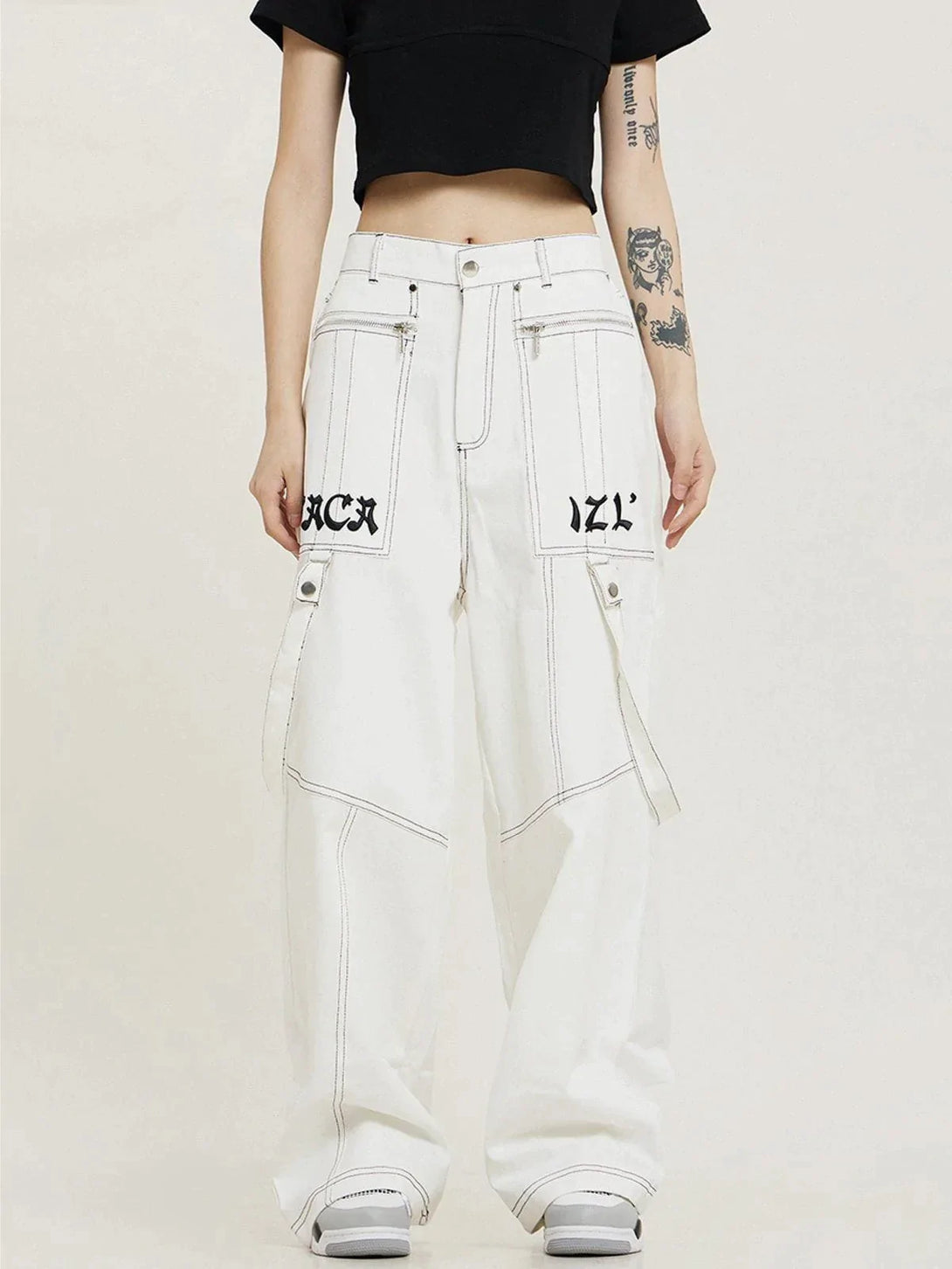 TALISHKO - Vintage Embroidery Jeans - streetwear fashion, outfit ideas - talishko.com