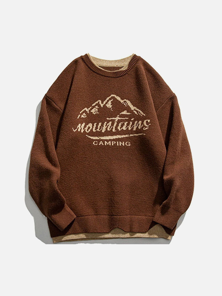 TALISHKO - Vintage Fake Two Mountains Knit Sweater - streetwear fashion, outfit ideas - talishko.com