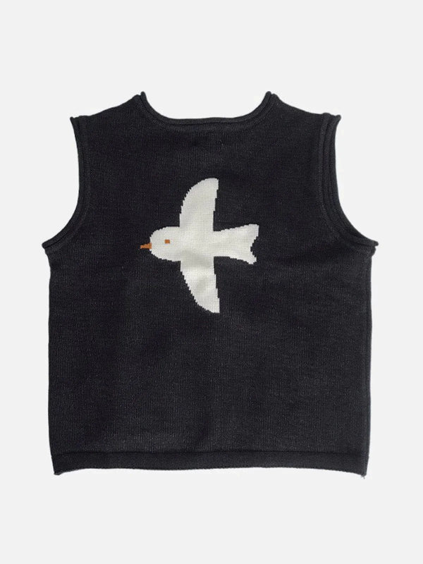 TALISHKO - Vintage Flying Bird Sweater Vest - streetwear fashion, outfit ideas - talishko.com