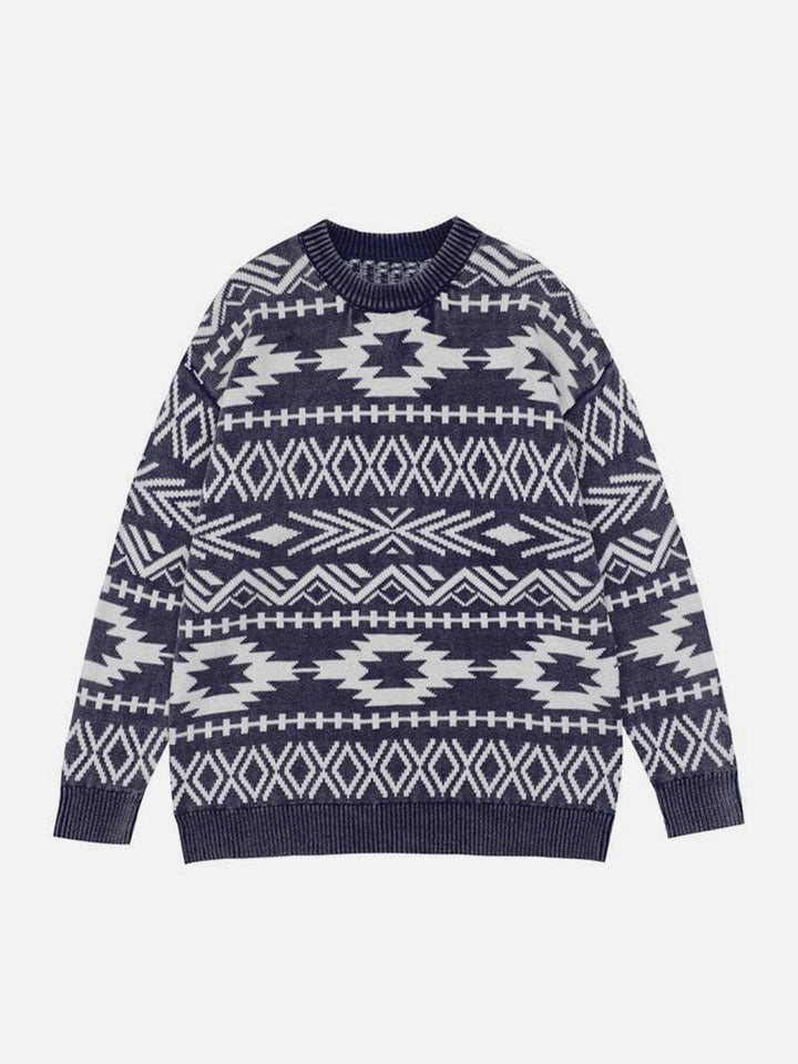 TALISHKO - Vintage Geometric Graphic Sweater - streetwear fashion, outfit ideas - talishko.com