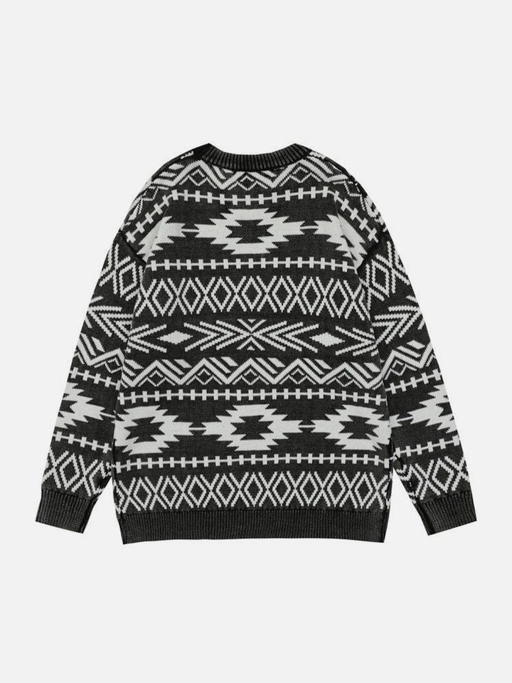 TALISHKO - Vintage Geometric Graphic Sweater - streetwear fashion, outfit ideas - talishko.com