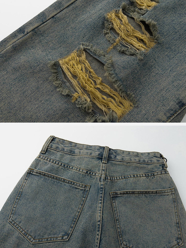 TALISHKO - Vintage Hole Jeans - streetwear fashion, outfit ideas - talishko.com