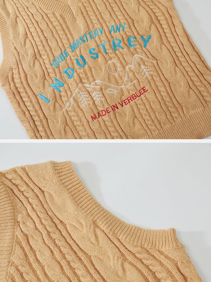 TALISHKO - Vintage Mountain Print Sweater Vest - streetwear fashion, outfit ideas - talishko.com