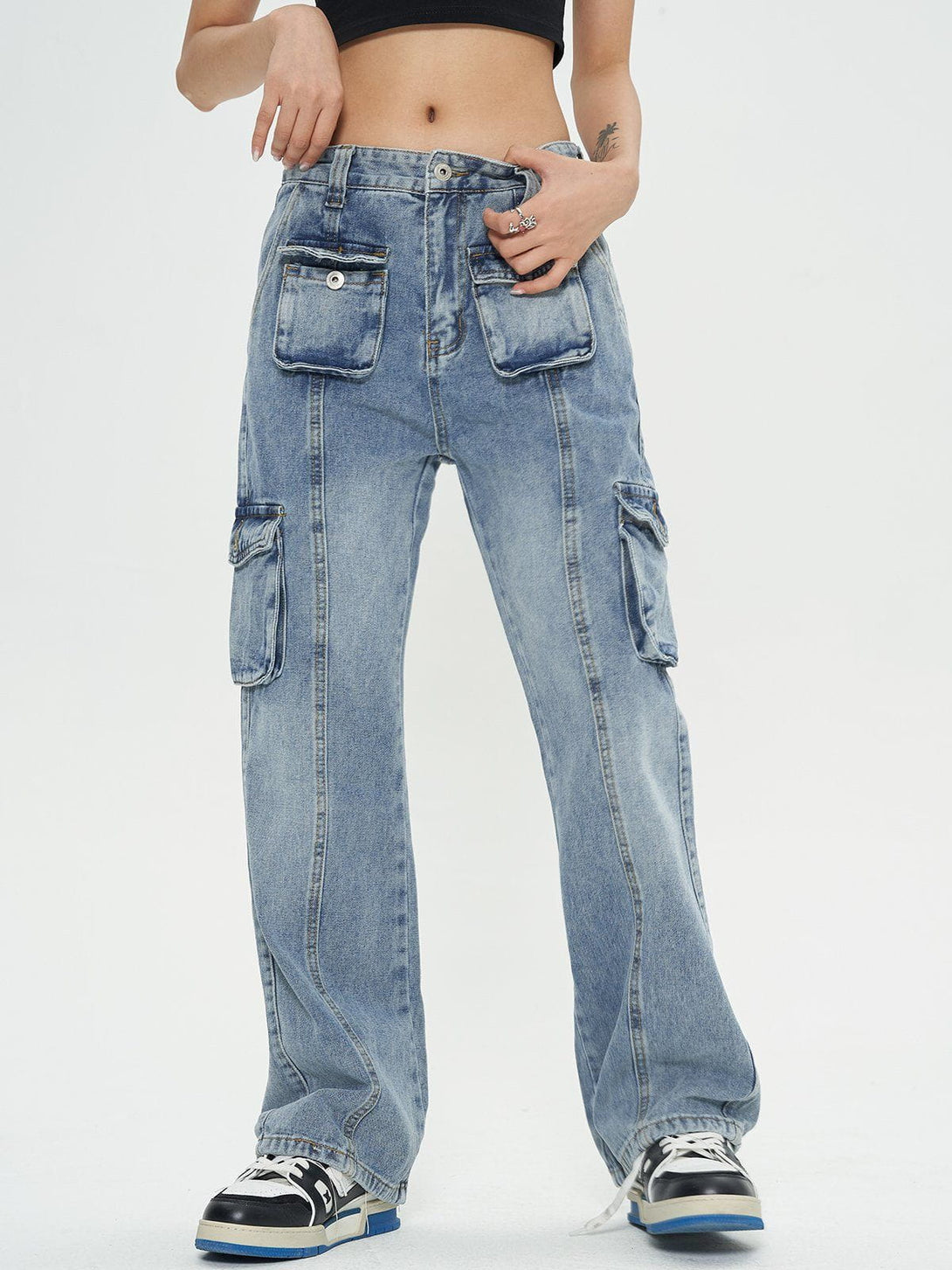 TALISHKO - Vintage Multi Pocket Jeans - streetwear fashion, outfit ideas - talishko.com