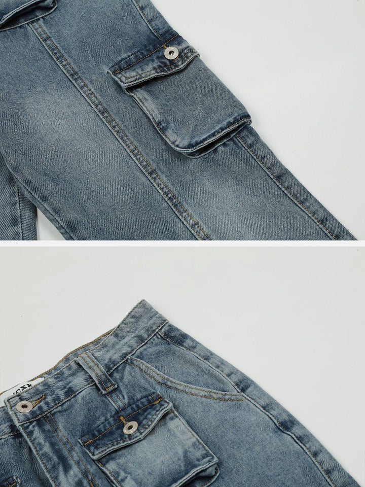 TALISHKO - Vintage Multi Pocket Jeans - streetwear fashion, outfit ideas - talishko.com