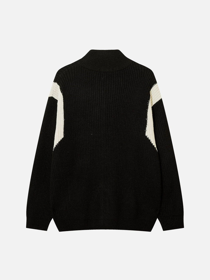 TALISHKO™ - Vintage Patchwork Contrast Cardigan streetwear fashion - talishko.com
