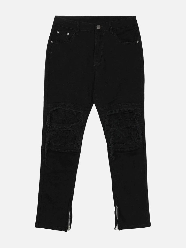 TALISHKO™ - Vintage Raw Ripped Hole Jeans streetwear fashion - talishko.com