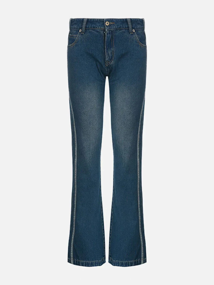 TALISHKO - Vintage Strip Low Rise Bootcut Jeans - streetwear fashion, outfit ideas - talishko.com