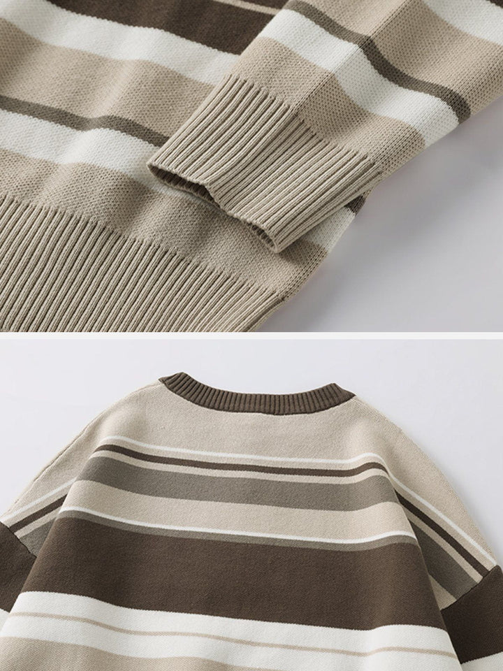 TALISHKO - Vintage Stripe Letter Sweater - streetwear fashion, outfit ideas - talishko.com