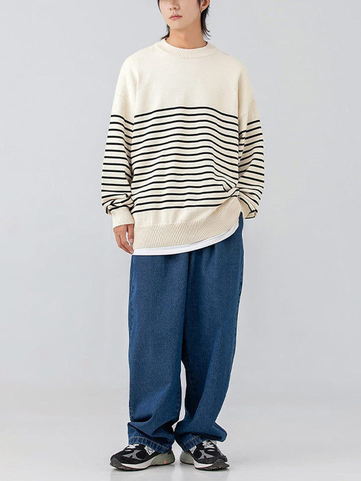 TALISHKO - Vintage Striped Knit Sweater - streetwear fashion, outfit ideas - talishko.com