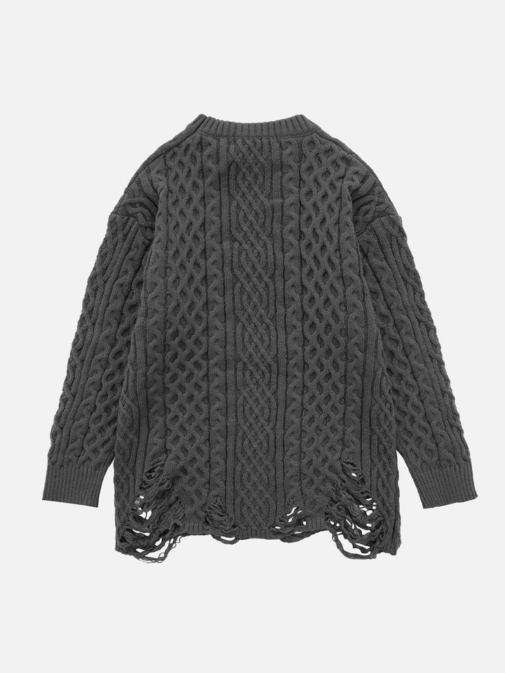 TALISHKO™ - Vintage Twist Hole Sweater streetwear fashion - talishko.com