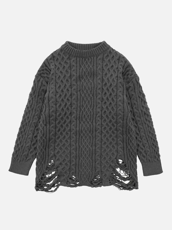 TALISHKO - Vintage Twist Hole Sweater - streetwear fashion, outfit ideas - talishko.com