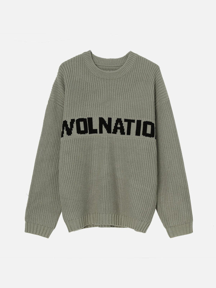 TALISHKO - Vintage "WOLNATIO" Print Sweater - streetwear fashion, outfit ideas - talishko.com