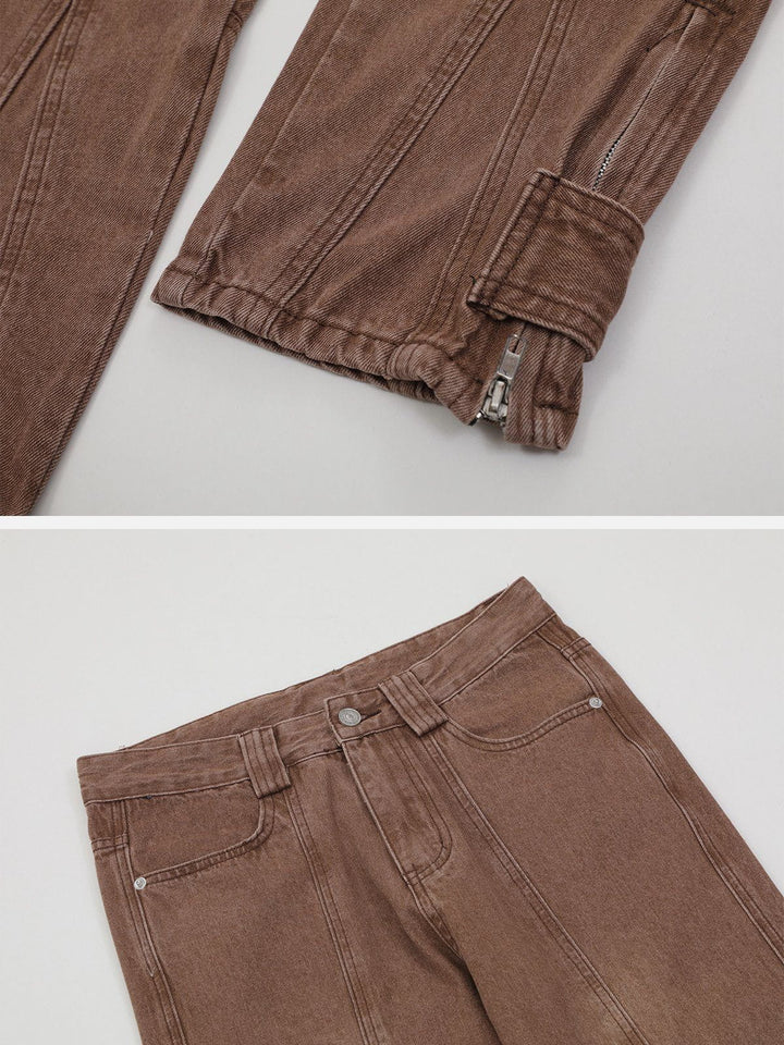 TALISHKO - Vintage Washed Line Design Jeans - streetwear fashion, outfit ideas - talishko.com