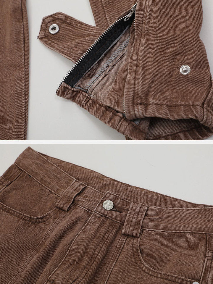 TALISHKO - Vintage Washed Line Design Jeans - streetwear fashion, outfit ideas - talishko.com
