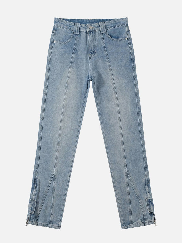 TALISHKO - Vintage Washed Split Jeans - streetwear fashion, outfit ideas - talishko.com