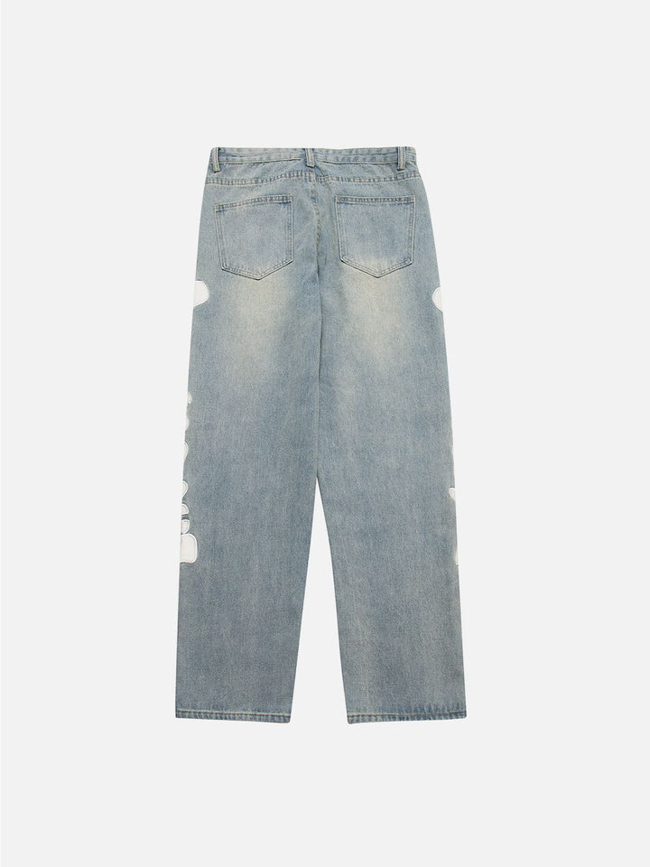 TALISHKO - Wash Monogram Jeans - streetwear fashion, outfit ideas - talishko.com