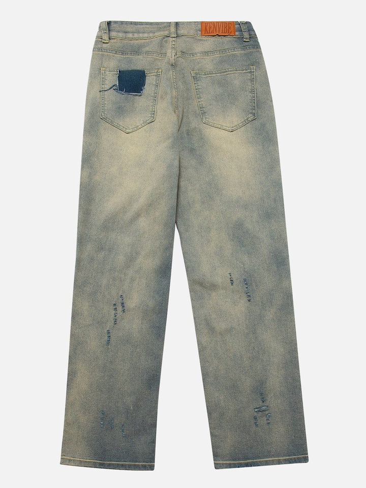TALISHKO™ - Washed Design Hole Jeans streetwear fashion - talishko.com