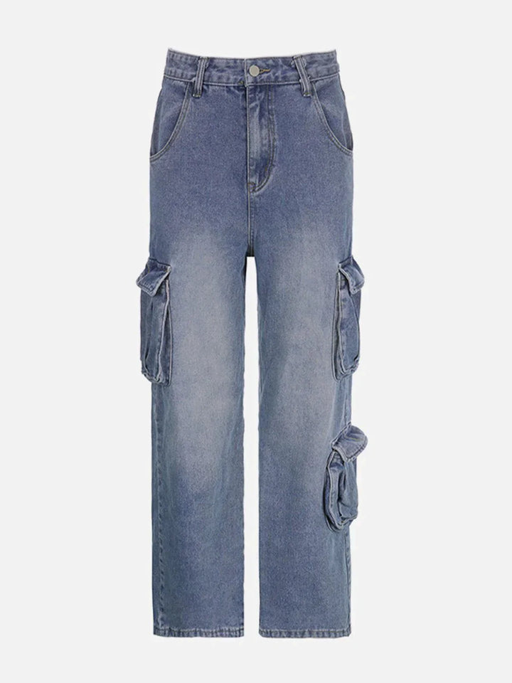 TALISHKO - Washed Gradient High Rise Straight Leg Jeans - streetwear fashion, outfit ideas - talishko.com