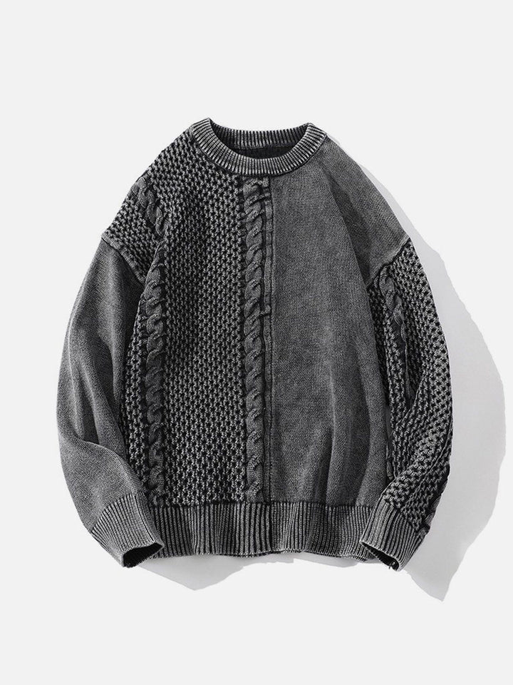 TALISHKO - Washed Weave Design Sweater - streetwear fashion, outfit ideas - talishko.com