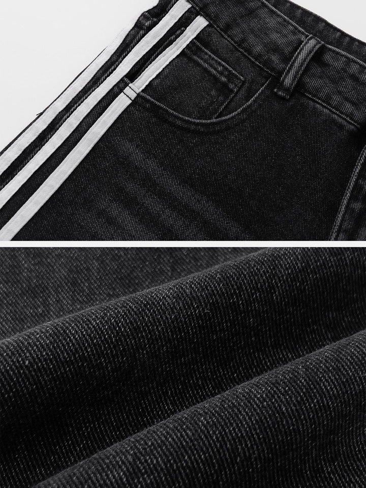 TALISHKO - Water-wash Side Stripes Jeans - streetwear fashion, outfit ideas - talishko.com