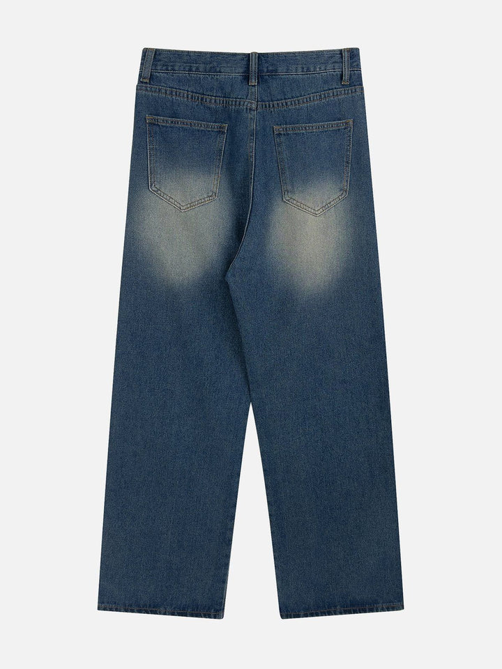TALISHKO™ - Water-washed Contrast Jeans streetwear fashion - talishko.com