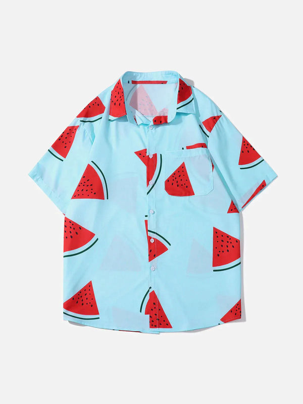 TALISHKO - Watermelon Print Short Sleeve Shirt - streetwear fashion, outfit ideas - talishko.com