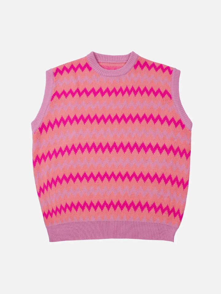 TALISHKO - Wavy Stripes Sweater Vest - streetwear fashion, outfit ideas - talishko.com