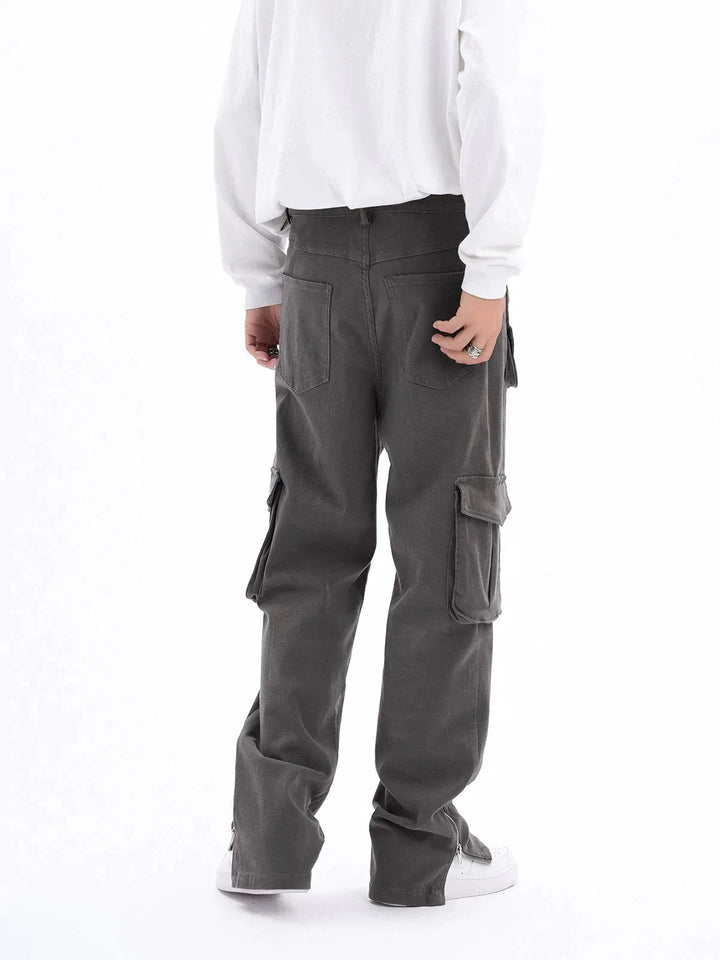 TALISHKO - ZIP UP Trousers Slit Pants - streetwear fashion, outfit ideas - talishko.com