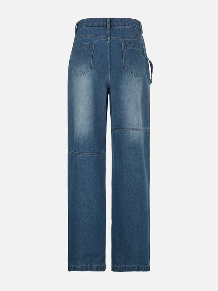 TALISHKO™ - Zip Up Multi Pockets High Waist Jeans streetwear fashion - talishko.com